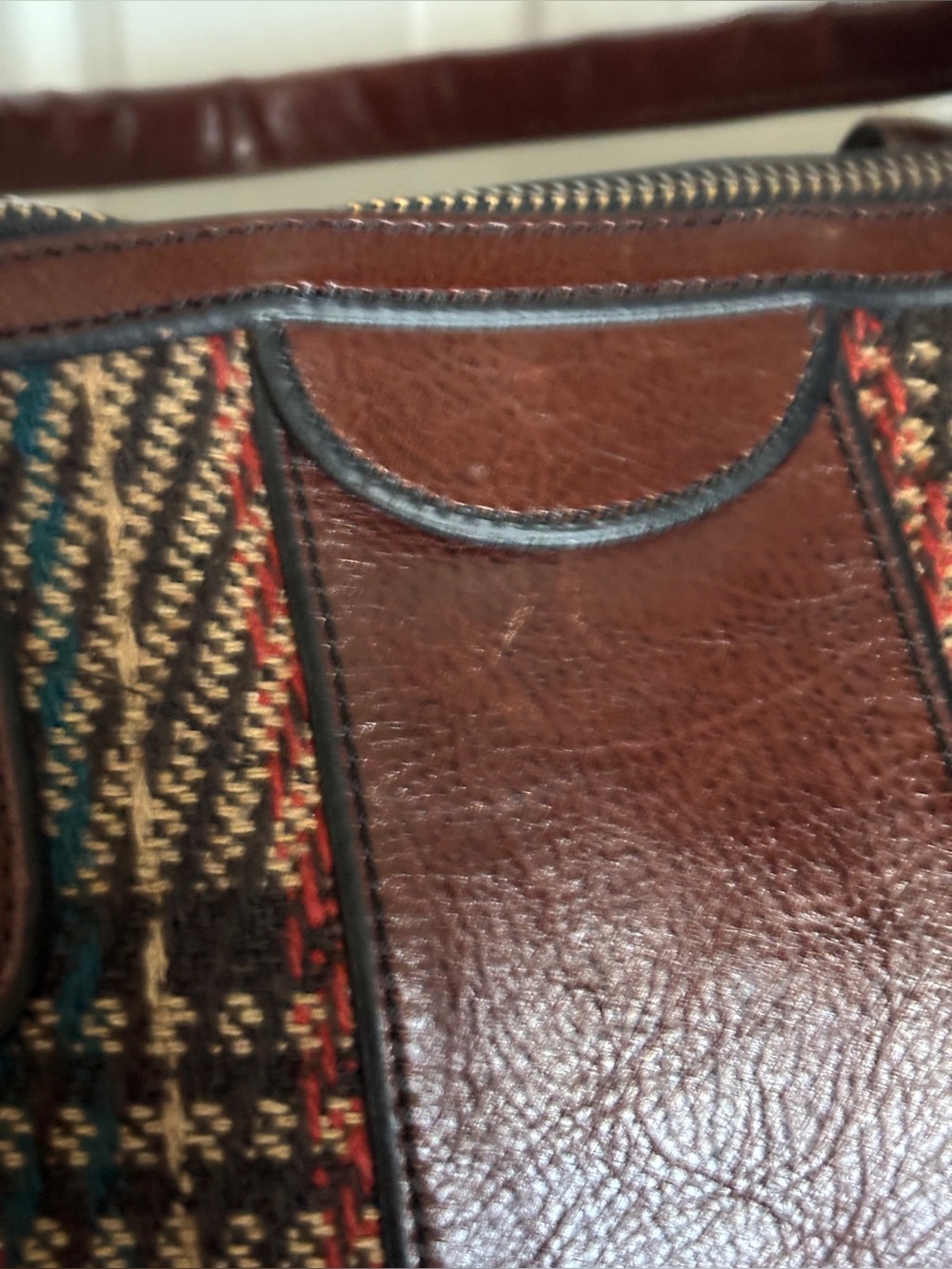 Fossil Large Canvas and Leather Satchel - Picture 4 of 14